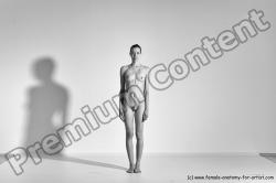 Nude Yoga poses Woman White Moving poses Slim long brown Dynamic poses Pinup